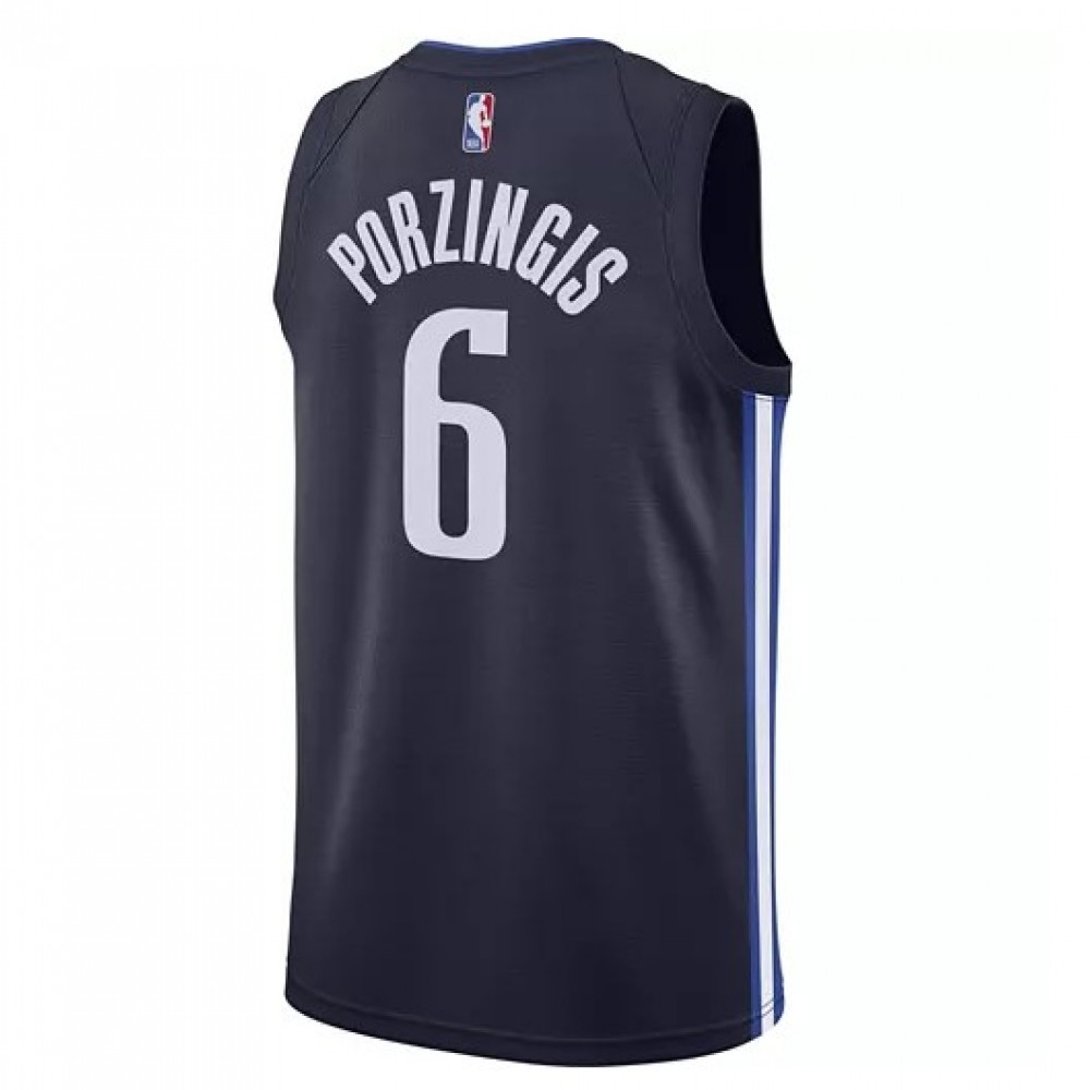 Men's Dallas Mavericks Kristaps Porzingis #6 Navy Finished Swingman Jersey - Statement Edition-Pro Kit Vault | Brand New 26/27 Sports Jerseys